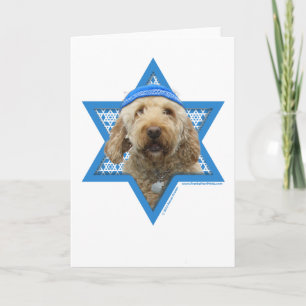 Hanukkah davidsstjärna - GoldenDoodle Helgkort