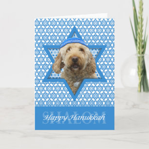 Hanukkah davidsstjärna - GoldenDoodle Helgkort