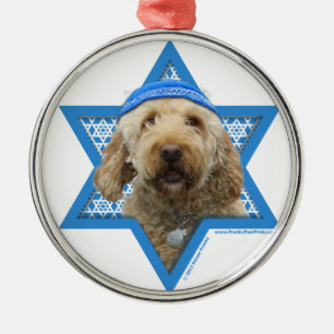Hanukkah davidsstjärna - GoldenDoodle Julgransprydnad Metall