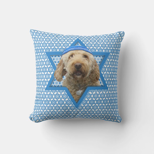 Hanukkah davidsstjärna - GoldenDoodle Kudde (Framsida)