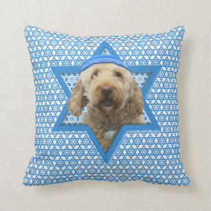 Hanukkah davidsstjärna - GoldenDoodle Kudde