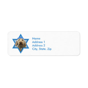 Hanukkah davidsstjärna - GoldenDoodle Returadress Etikett