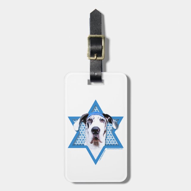 Hanukkah davidsstjärna - great dane - Harlequin Bagagebricka (Vertikal Framsida)