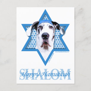 Hanukkah davidsstjärna - great dane - Harlequin Helg Vykort