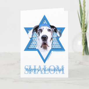 Hanukkah davidsstjärna - great dane - Harlequin Helgkort