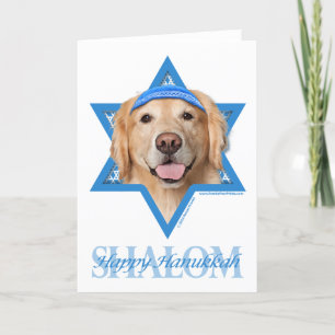Hanukkah davidsstjärna - guld- Retriever - kran Helgkort