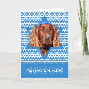Hanukkah davidsstjärna - irländsk Setter Helgkort