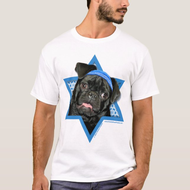 Hanukkah davidsstjärna - mops - Ruffy T-shirt (Framsida)
