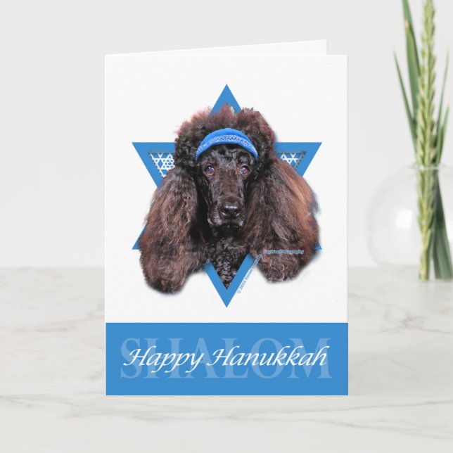 Hanukkah davidsstjärna - pudel - Bix Helgkort (Framsida)