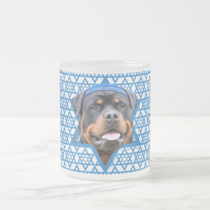 Hanukkah davidsstjärna - Rottweiler Frostad Glasmugg