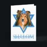 Hanukkah davidsstjärna - Sheltie Helgkort<br><div class="desc">Vad kunde göra ordstävet lyckliga Hanukkah mer roligt än ha denna Sheltie hund att ha på sig en Yamaka som omgavs av davidsstjärnan. Denna nyckfulla helgdagdesign ska är säker att glädja din vänner och familj såväl som annan djur älskare. Denna design är tillgänglig in över 100 Hund aveln. Om du...</div>