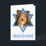 Hanukkah davidsstjärna - Sheltie Helgkort<br><div class="desc">Vad kunde göra ordstävet lyckliga Hanukkah mer roligt än ha denna Sheltie hund att ha på sig en Yamaka som omgavs av davidsstjärnan. Denna nyckfulla helgdagdesign ska är säker att glädja din vänner och familj såväl som annan djur älskare. Denna design är tillgänglig in över 100 Hund aveln. Om du...</div>
