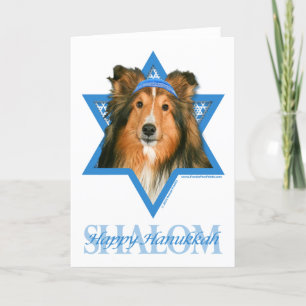 Hanukkah davidsstjärna - Sheltie Helgkort