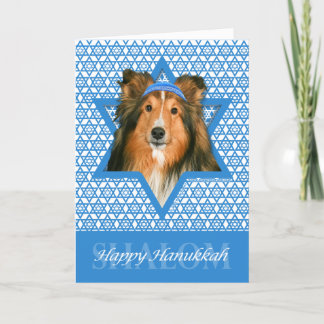 Hanukkah davidsstjärna - Sheltie Helgkort