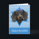 Hanukkah davidsstjärna - tax - Winston Helgkort<br><div class="desc">Vad kunde göra ordstävet lyckliga Hanukkah mer roligt än ha denna taxhund att ha på sig en Yamaka som omgavs av davidsstjärnan. Denna nyckfulla helgdagdesign ska är säker att glädja din vänner och familj såväl som andra hund älskare. Denna design är tillgänglig in över 100 Hund aveln. Om du inte...</div>