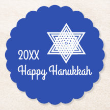 Hanukkah Davidsstjärna Vit på blå bakgrund Pa