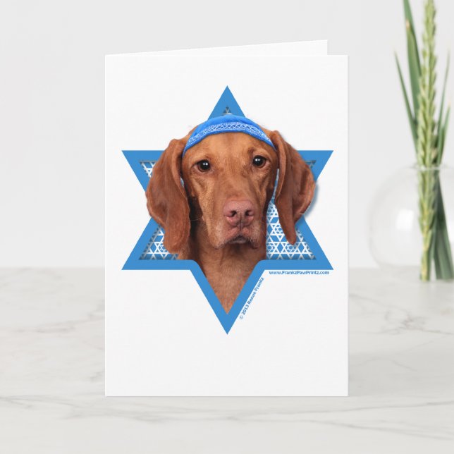 Hanukkah davidsstjärna - Vizsla - Reagan Helgkort (Framsida)