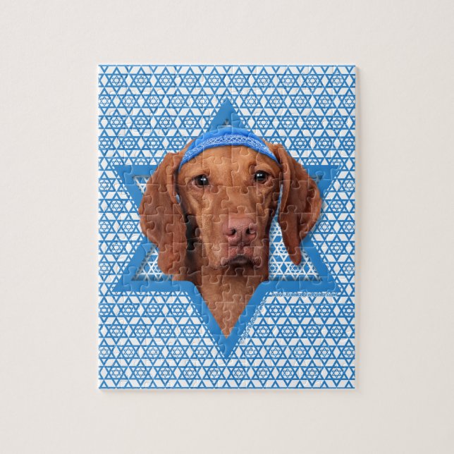 Hanukkah davidsstjärna - Vizsla - Reagan Pussel (Vertikal)