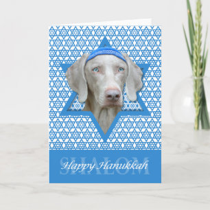 Hanukkah davidsstjärna - Weimaraner Helgkort