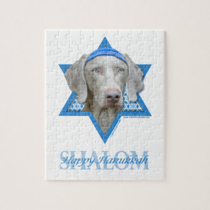 Hanukkah davidsstjärna - Weimaraner Pussel