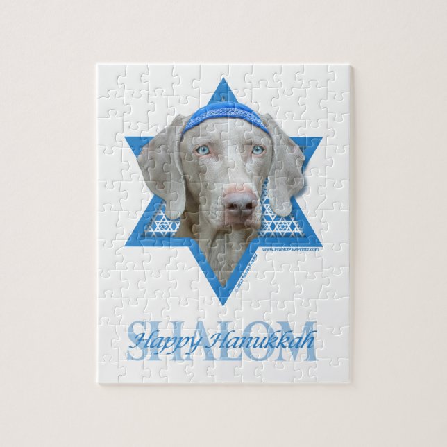 Hanukkah davidsstjärna - Weimaraner Pussel (Vertikal)