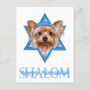 Hanukkah davidsstjärna - Yorkshire Terrier Helg Vykort