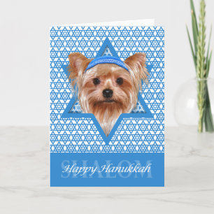 Hanukkah davidsstjärna - Yorkshire Terrier Helgkort