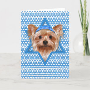 Hanukkah davidsstjärna - Yorkshire Terrier Helgkort