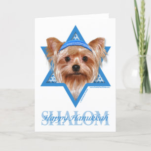 Hanukkah davidsstjärna - Yorkshire Terrier Helgkort