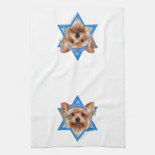 Hanukkah davidsstjärna - Yorkshire Terrier Kökshandduk