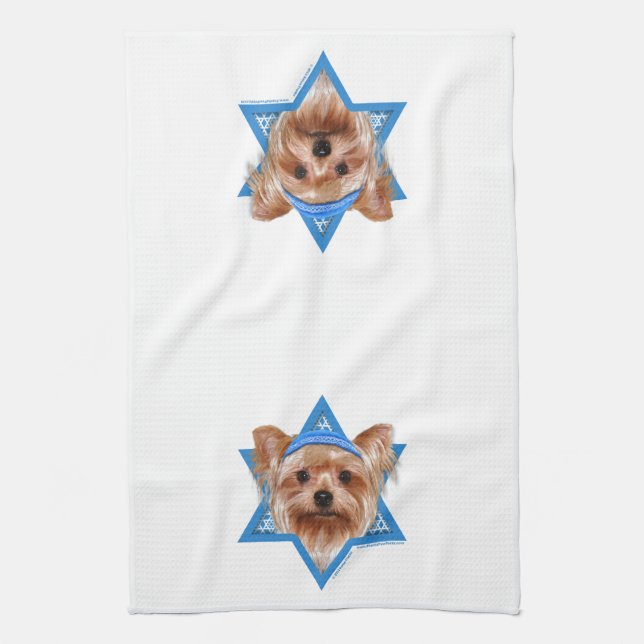 Hanukkah davidsstjärna - Yorkshire Terrier Kökshandduk (Vertikal)