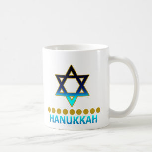Hanukkah davidsstjärnamenora kaffemugg