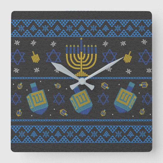 hanukkah-dekorativ kudde fyrkantig klocka (Framsida)