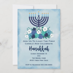 Hanukkah Dinner Party Första natten Formell Elegan Inbjudningar