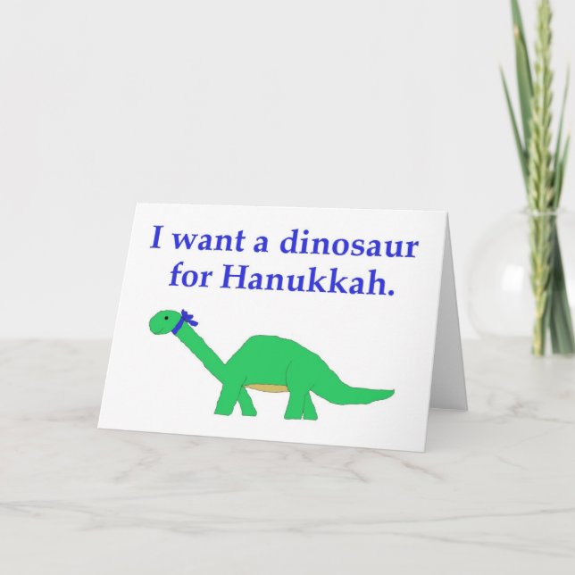 Hanukkah Dinosaur-kort Helgkort (Framsida)