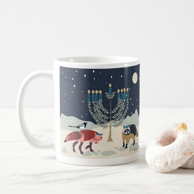 Hanukkah-djur Menorah Desert Coffee Mugg (Med munk)