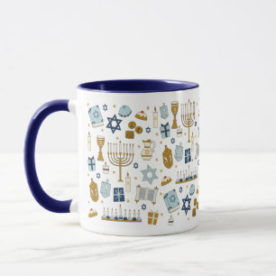 Hanukkah Doodles söt illustrerade Mugg