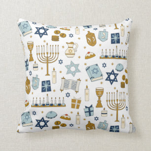 Hanukkah Doodles söta illustrerade Dekorativ kudd Kudde