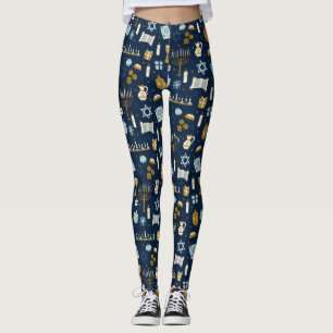 Hanukkah Doodles söta illustrerade Leggings