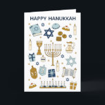 Hanukkah Doodles sött mappat Helgdag Card Helgkort<br><div class="desc">Hanukkah Doodles söt illustrerat kort</div>