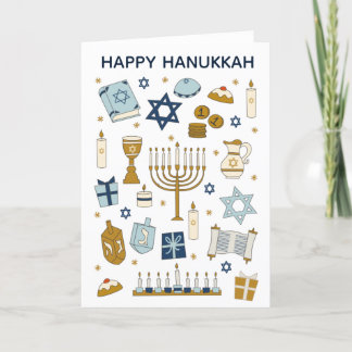 Hanukkah Doodles sött mappat Helgdag Card Helgkort