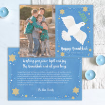 Hanukkah Dove 5x7" Horisontell Fotokort