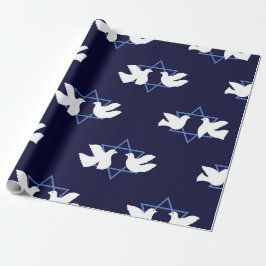 Hanukkah Dove Peace Star of David Patterned Presentpapper