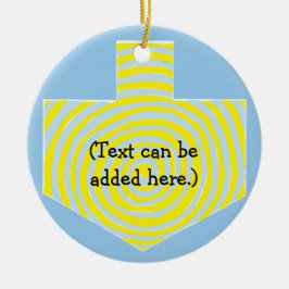Hanukkah Dreidel/Blue/Gult Circle Ornament