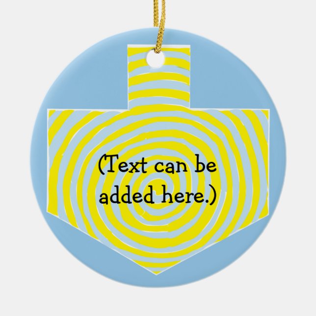 Hanukkah Dreidel/Blue/Gult Circle Ornament (Framsidan)