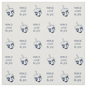 Hanukkah DREIDEL BLUE Peace Kärlek Joy Tyg