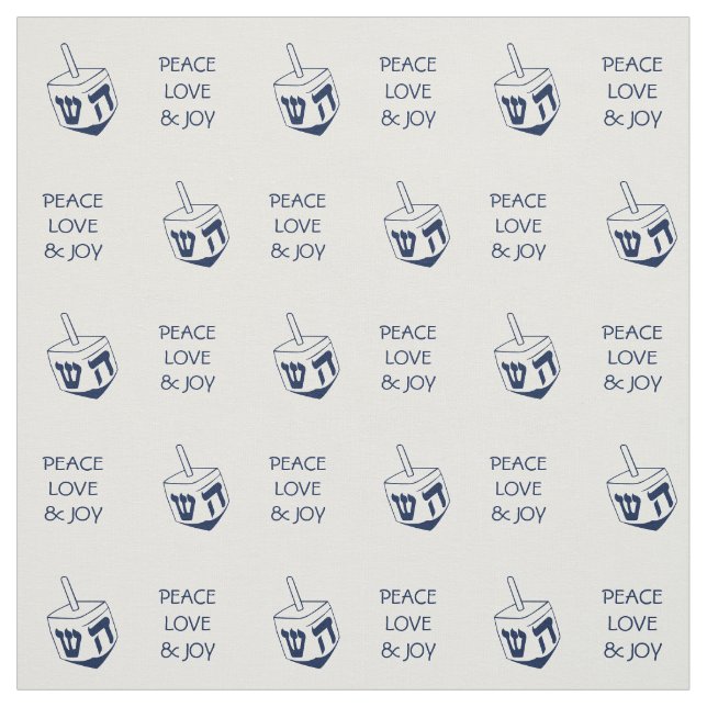 Hanukkah DREIDEL | BLUE Peace Kärlek Joy Tyg (Provkarta)
