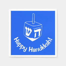 Hanukkah Dreidel Blue White 4Debby Pappersservett