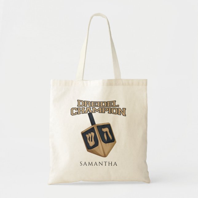Hanukkah Dreidel Champion Personlig Gag Tygkasse (Framsidan)