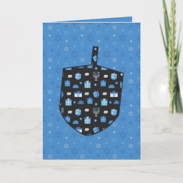 Hanukkah Dreidel Cutout Helgkort